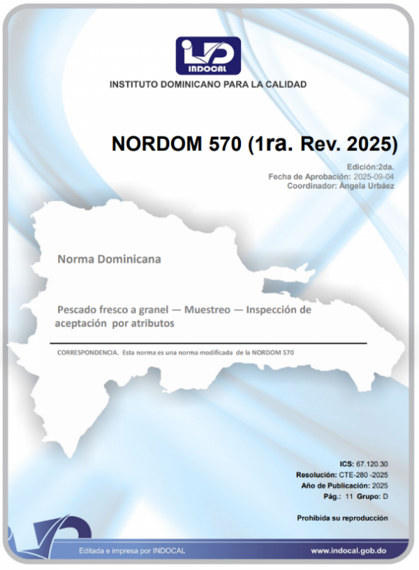 NORDOM 570 (1ra. Rev. 2025) - PESCADO FRESCO A GRANEL - MUESTREO - INSPECCIÓN DE ACEPTACIÓN POR ATRIBUTOS