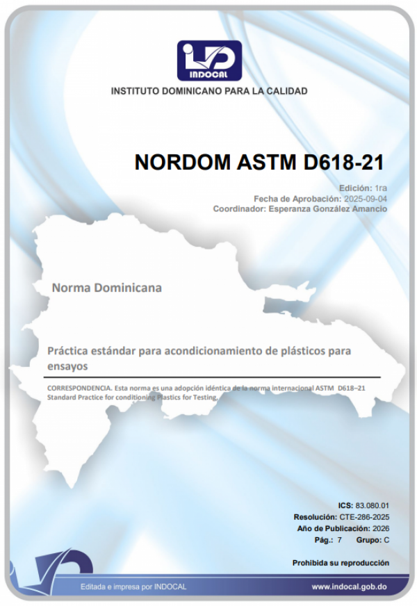 NORDOM ASTM D618-21 - PRÁCTICA ESTÁNDAR PARA ACONDICIONAMIENTO DE PLÁSTICOS PARA ENSAYOS