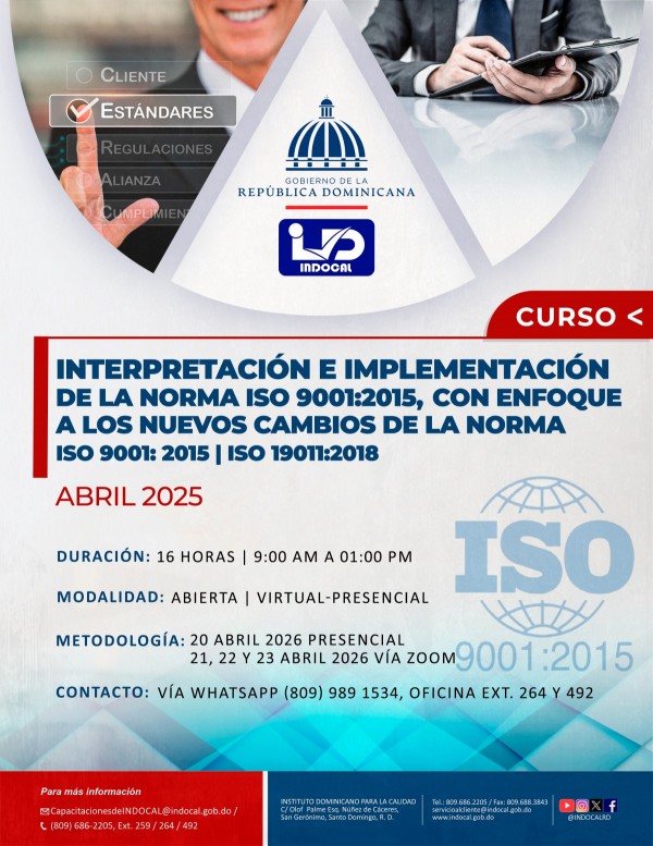 Curso  Interpretación e  Implementación  de la Norma  ISO 9001:2015