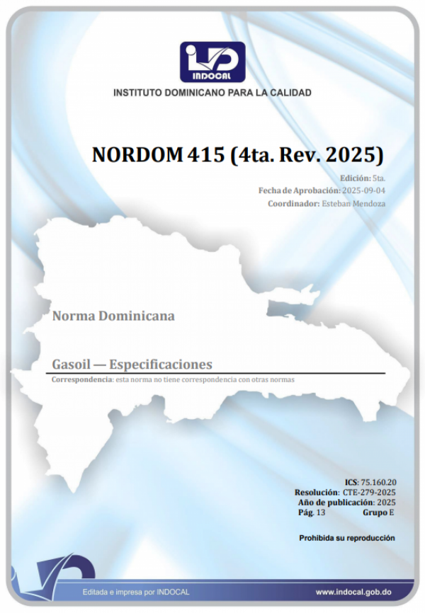 NORDOM 415 (4ta. Rev. 2025) - Gasoil – Especificaciones